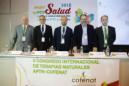 Daniel Sarto, director de Expo Eco Salud; Hernán Silván, presidente del Comité Organizador de Expo Eco Salud; Julio Zarco, director general de Coordinación de Atención al Ciudadano y Asistencia Sanitaria de la Comunidad de Madrid; Javier Barbero, concejal de Salud, Seguridad y Emergencias del Ayuntamiento de Madrid; y Roberto San Antonio-Abad, presidente de Cofenat, de izda a dcha, durante la inauguraicón del V Congreso Internacional de Terapias Naturales, hoy en Madrid. EFE