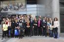 Fotografía facilitada por el Partido Popular Europeo de la Asociación Navarra de Autismo (ANA) que celebró hoy el Día Internacional del Autismo en el Parlamento Europeo, donde se colocó un pictograma con el fin de sensibilizar a la población europea sobre este trastorno que afecta a uno de cada 150 niños, según los datos de la Federación Española de Autismo. EFE