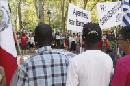 Integrantes de la Plataforma de Inmigrantes de Madrid, participaron junto a la 