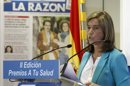 La ministra de Sanidad, Servicios Sociales e Igualdad, Ana Mato, durante su intervención en la entrega de los Premios ?A tu salud 2013?, que concede la empresa editora del diario La Razón y del suplemento semanal dedicado a temas sanitarios ?A tu salud?, hoy en Madrid. EFE